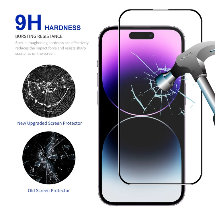 For iPhone 15 Pro Max 5pcs ENKAY Full Glue High Aluminum-silicon Tempered Glass Film by ENKAY