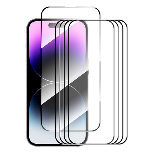 For iPhone 16 Pro Max 5pcs ENKAY Full Glue High Aluminum-silicon Tempered Glass Film by ENKAY