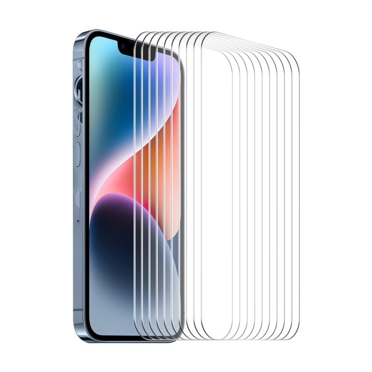 For iPhone 15 10pcs ENKAY 0.26mm 9H 2.5D High Aluminum-silicon Tempered Glass Film by ENKAY