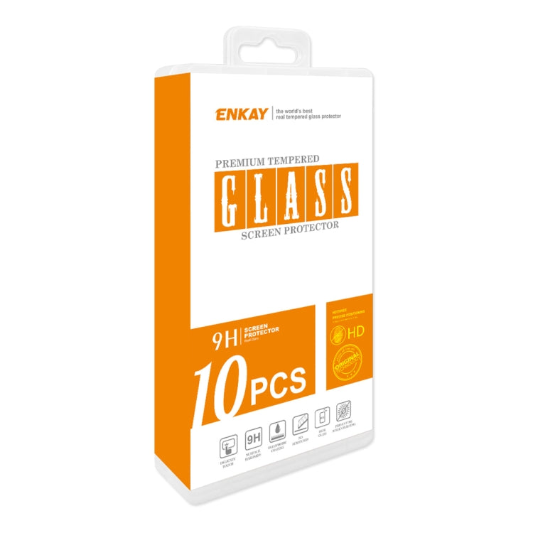 For iPhone 15 Pro 10pcs ENKAY 0.26mm 9H 2.5D High Aluminum-silicon Tempered Glass Film by ENKAY
