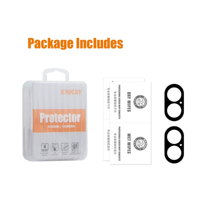 For iPhone 16 / 16 Plus 2pcs ENKAY Hat-Prince 9H Rear Camera Lens Tempered Glass Film by ENKAY