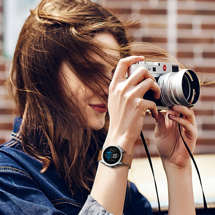 For Garmin Fenix E 47mm Leather Textured 22mm Watch Band(Black) by bashfashion