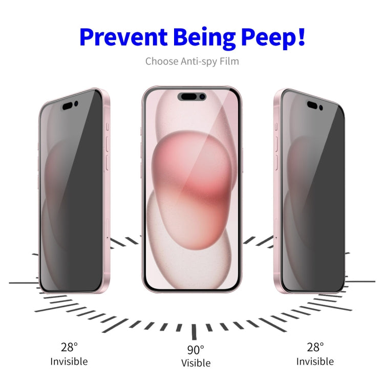 For iPhone 15 ENKAY Hat-Prince 28 Degree Anti-peeping Tempered Glass Full Screen Film by ENKAY