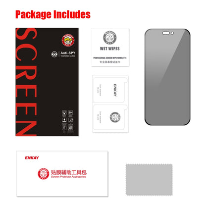 For iPhone 15 Pro ENKAY Hat-Prince 28 Degree Anti-peeping Tempered Glass Full Screen Film by ENKAY