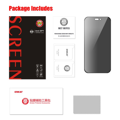 For iPhone 16 Plus ENKAY Hat-Prince 28 Degree Anti-peeping Tempered Glass Full Screen Film by ENKAY