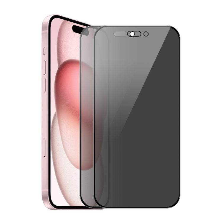 For iPhone 16 2pcs ENKAY Hat-Prince 28° Anti-peeping Tempered Glass Protector Full Screen Film by ENKAY