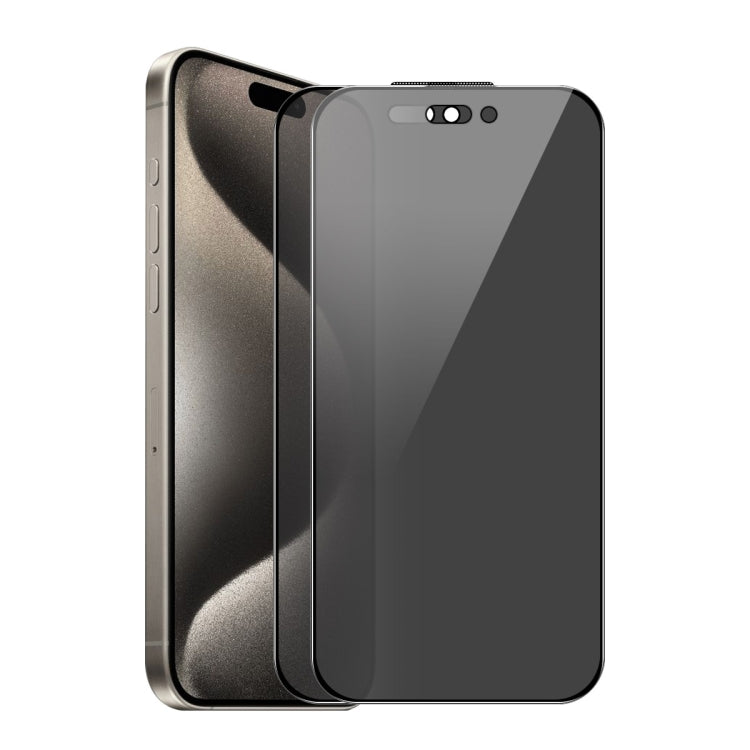 For iPhone 16 Pro Max 2pcs ENKAY Hat-Prince 28° Anti-peeping Tempered Glass Protector Full Screen Film by ENKAY