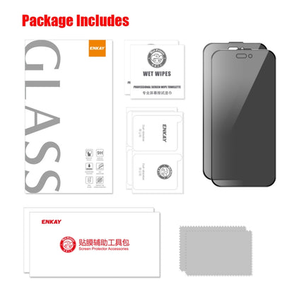 For iPhone 16 Pro Max 2pcs ENKAY Hat-Prince 28° Anti-peeping Tempered Glass Protector Full Screen Film by ENKAY