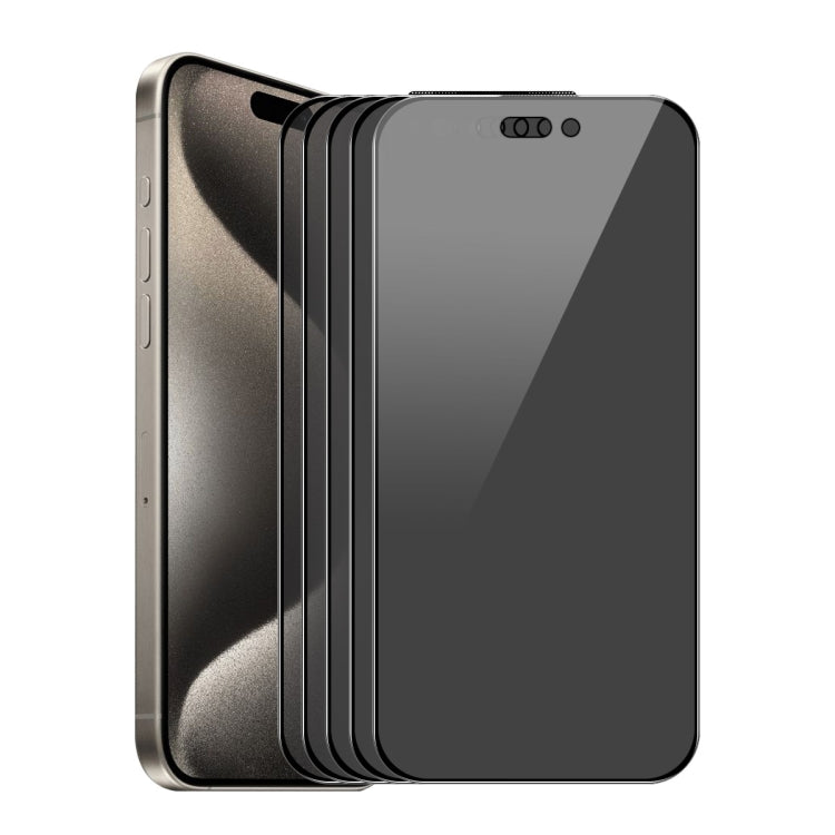 For iPhone 16 Pro Max 5pcs ENKAY Hat-Prince 28° Anti-peeping Tempered Glass Protector Full Screen Film by ENKAY