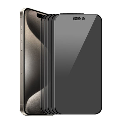 For iPhone 16 Pro 5pcs ENKAY Hat-Prince 28° Anti-peeping Tempered Glass Protector Full Screen Film by ENKAY