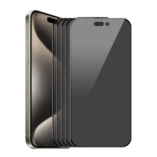 For iPhone 16 Pro 5pcs ENKAY Hat-Prince 28° Anti-peeping Tempered Glass Protector Full Screen Film by ENKAY