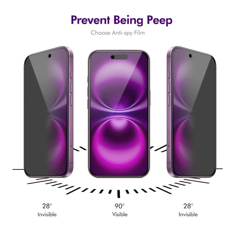 For iPhone Air 5pcs ENKAY Hat-Prince 28° Anti-peeping Tempered Glass Protector Full Screen Film by ENKAY