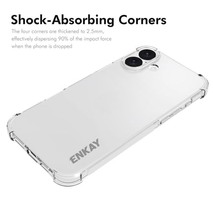 For iPhone 16 ENKAY Hat-Prince Transparent TPU Shockproof Phone Case by ENKAY