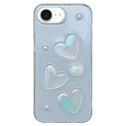 For iPhone 16e Love Epoxy TPU Phone Case(Transparent) by bashfashion