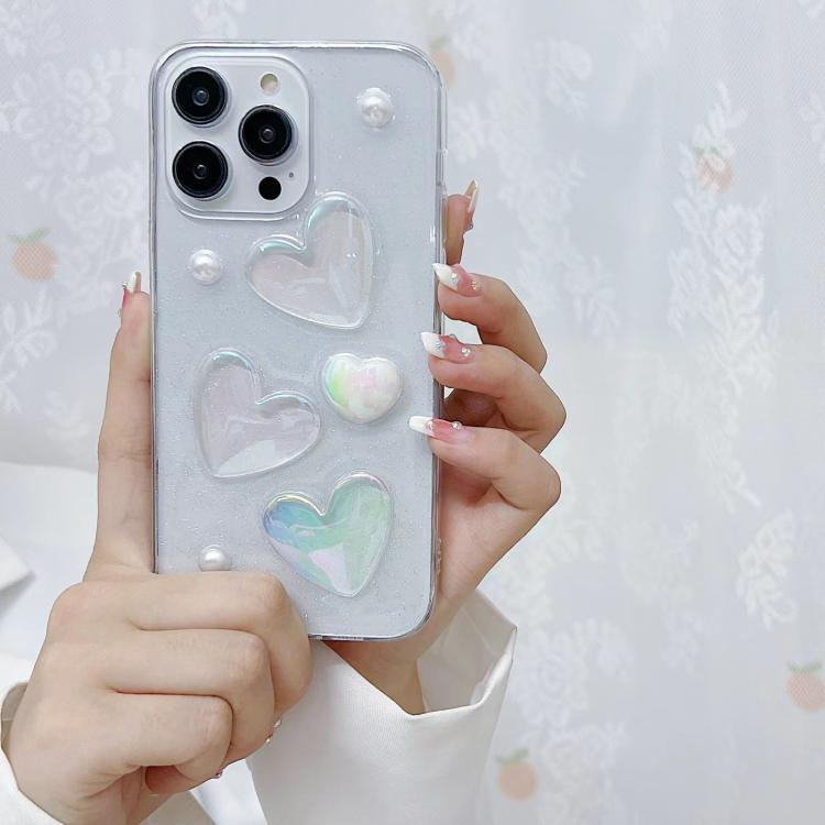 For iPhone 16e Love Epoxy TPU Phone Case(Transparent) by bashfashion