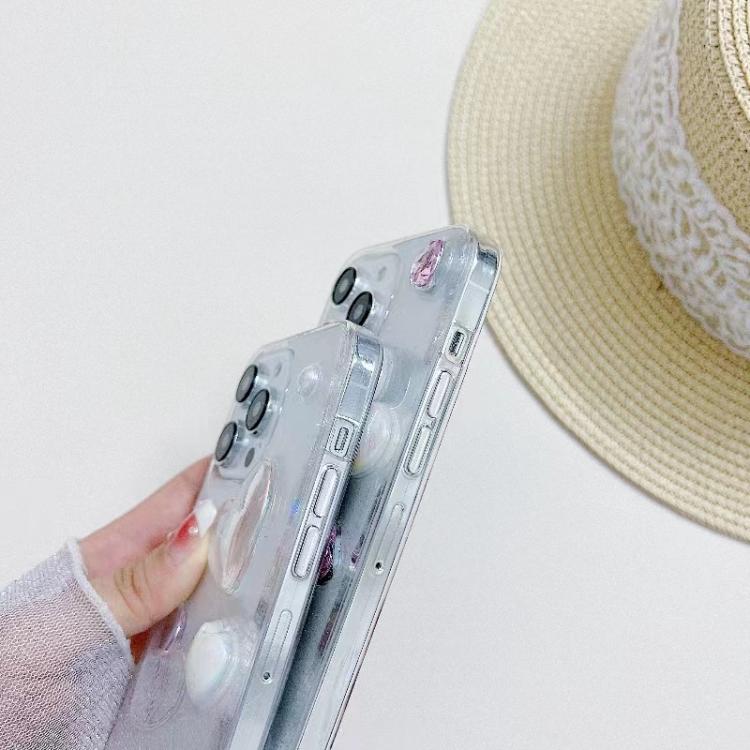 For iPhone 16e Love Epoxy TPU Phone Case(Transparent) by bashfashion