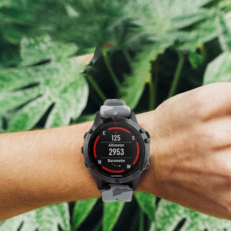 For Garmin Enduro 3 Camouflage 26mm Silicone Watch Band(Camouflage White) by bashfashion