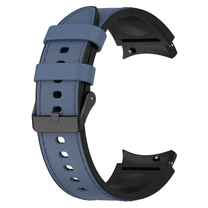 For Samsung Galaxy Watch 6 Classic Silicone Leather Black Buckle Watch Band, Size:S(Midnight Blue) by bashfashion