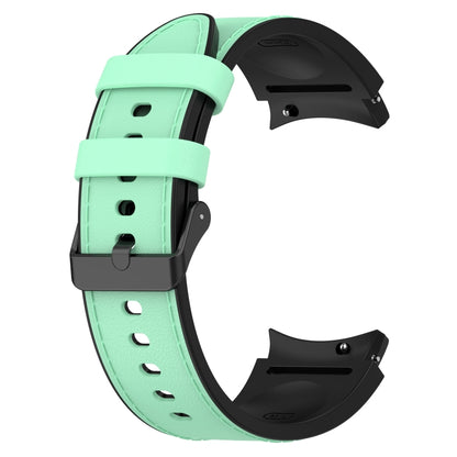 For Samsung Galaxy Watch 6 Classic Silicone Leather Black Buckle Watch Band, Size:S(Green) by bashfashion