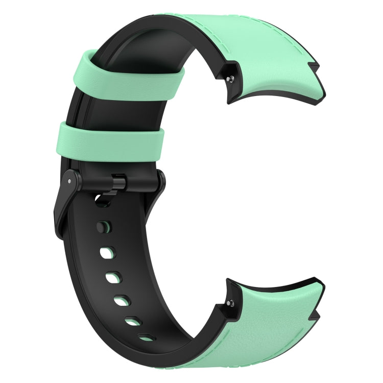 For Samsung Galaxy Watch 6 Classic Silicone Leather Black Buckle Watch Band, Size:S(Green) by bashfashion