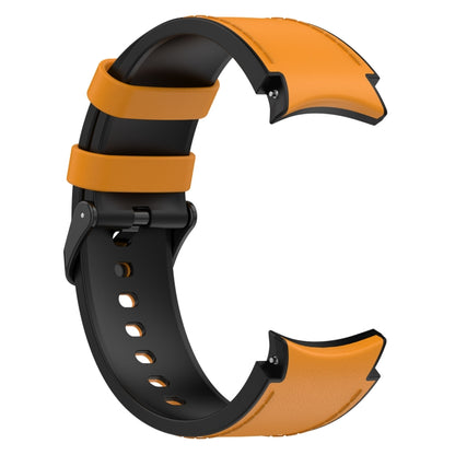 For Samsung Galaxy Watch 6 Classic Silicone Leather Black Buckle Watch Band, Size:S(Yellow) by bashfashion