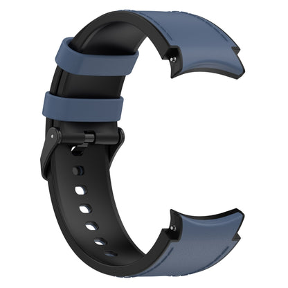 For Samsung Galaxy Watch 6 Silicone Leather Black Buckle Watch Band, Size:S(Midnight Blue) by bashfashion