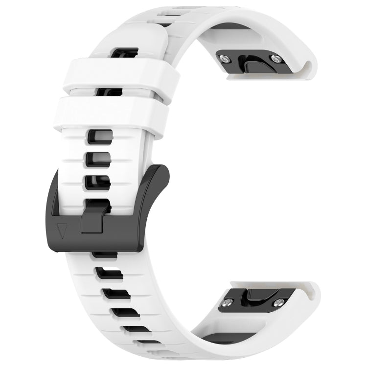 For Garmin Enduro 3 Sports Two-Color 26mm Silicone Watch Band(White+Black) by bashfashion