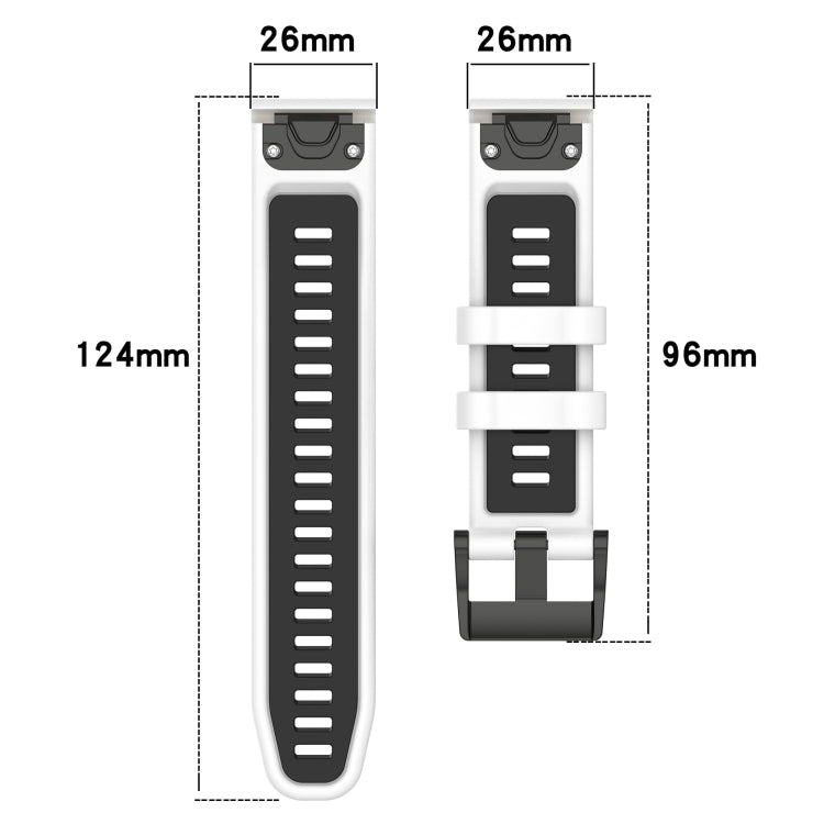 For Garmin Enduro 3 Sports Two-Color 26mm Silicone Watch Band(White+Black) by bashfashion