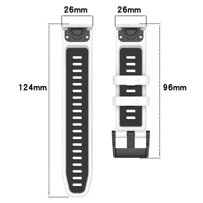 For Garmin Enduro 3 Sports Two-Color 26mm Silicone Watch Band(White+Black) by bashfashion