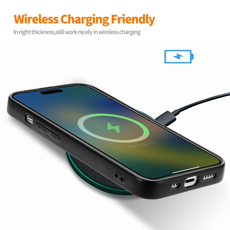 For iPhone 15 Pro Max ENKAY Retro Leather Skin PC Phone Case with High Aluminum-silicon Glass Film(Purple) by ENKAY