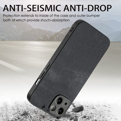 For iPhone 15 Plus ENKAY Retro Leather Skin PC Phone Case with High Aluminum-silicon Glass Film(Black) by ENKAY