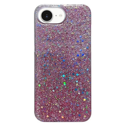 For iPhone 16e Glitter Sequins Epoxy TPU Phone Case(Pink) by bashfashion
