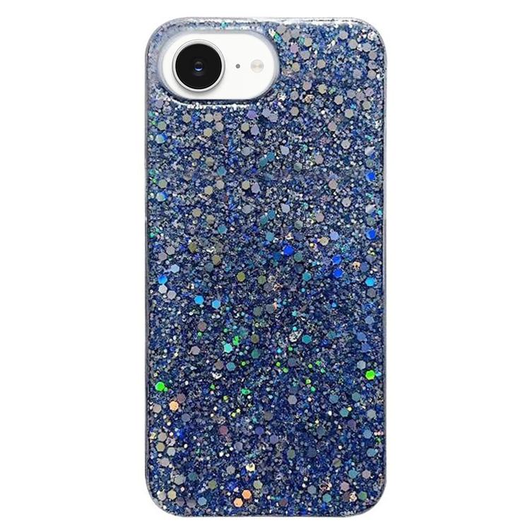 For iPhone 16e Glitter Sequins Epoxy TPU Phone Case(Blue) by bashfashion