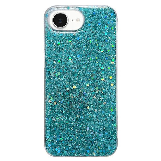 For iPhone 16e Glitter Sequins Epoxy TPU Phone Case(Green) by bashfashion