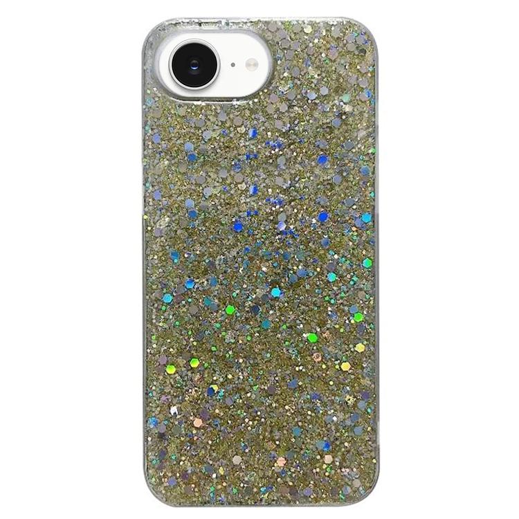 For iPhone 16e Glitter Sequins Epoxy TPU Phone Case(Gold) by bashfashion