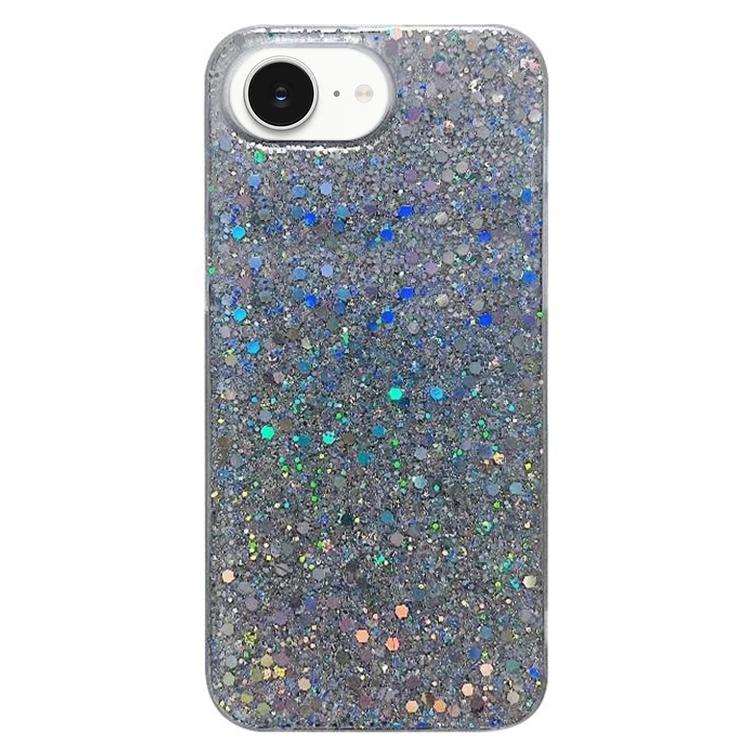 For iPhone 16e Glitter Sequins Epoxy TPU Phone Case(Silver) by bashfashion