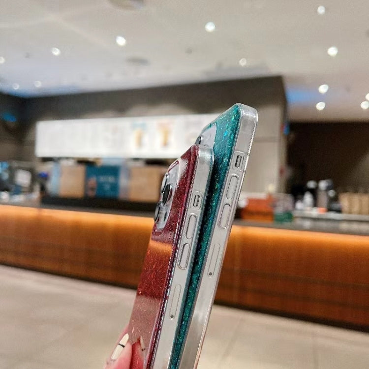 For iPhone 16e Glitter Sequins Epoxy TPU Phone Case(Green) by bashfashion