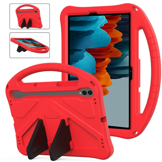 For Samsung Galaxy Tab S7 T870 EVA Shockproof Tablet Case with Holder(Red) by bashfashion