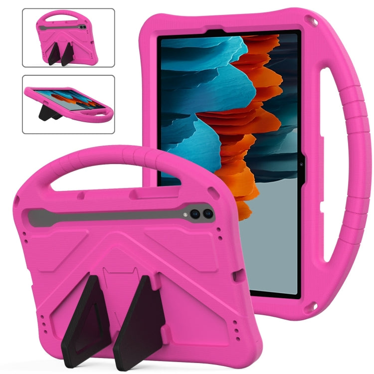 For Samsung Galaxy Tab S7 T870 EVA Shockproof Tablet Case with Holder(Rose Red) by bashfashion