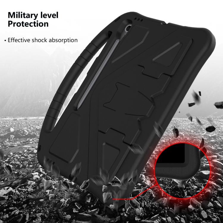 For Samsung Galaxy Tab S10 FE+ EVA Shockproof Tablet Case with Holder(Black) by bashfashion