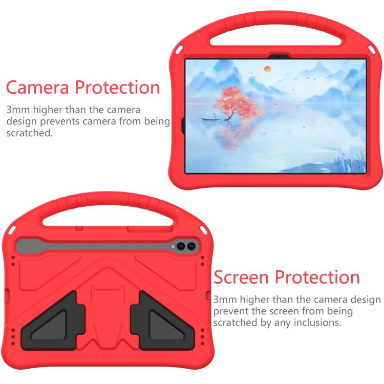 For Samgsung Galaxy Tab S10 FE 11 EVA Shockproof Tablet Case with Holder(Red) by bashfashion