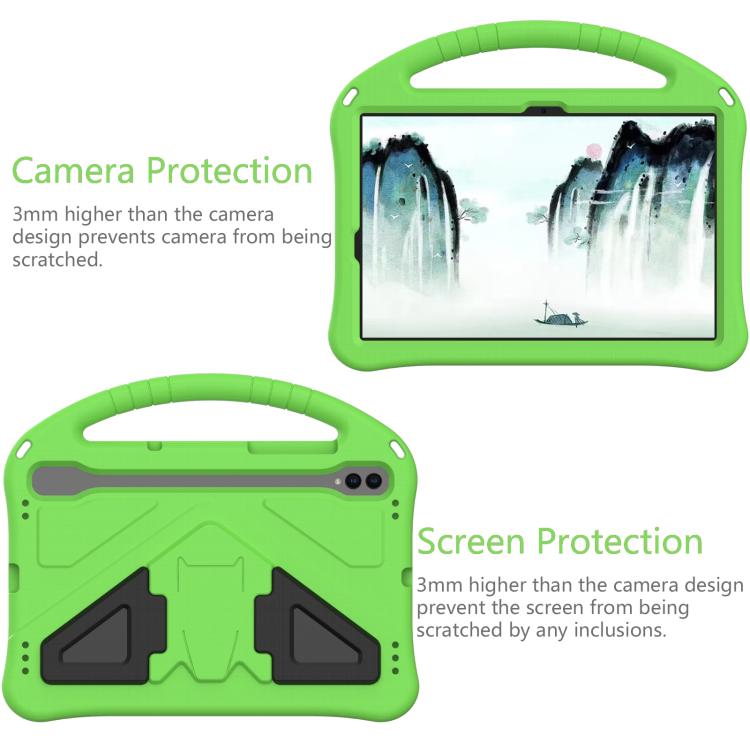 For Samgsung Galaxy Tab S10 FE 11 EVA Shockproof Tablet Case with Holder(Green) by bashfashion