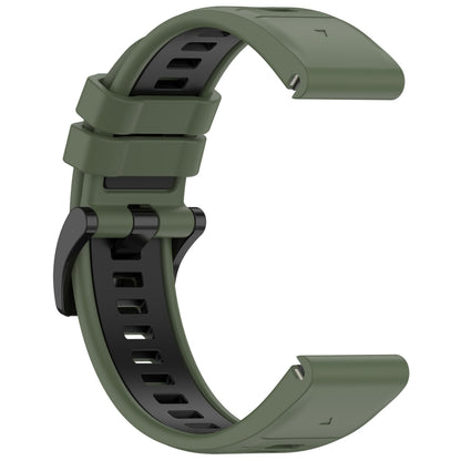 For Garmin Enduro Sports Two-Color Quick Release Silicone Watch Band(Olive Green+Black) by bashfashion