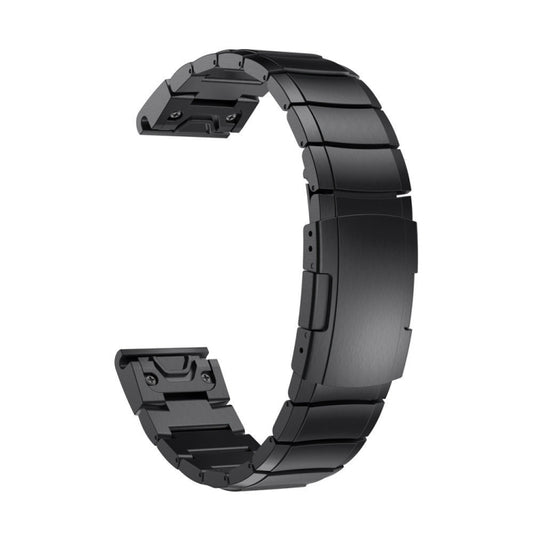 For Garmin Fenix 7X Titanium Alloy Quick Release 26mm Watch Band(Black) by bashfashion