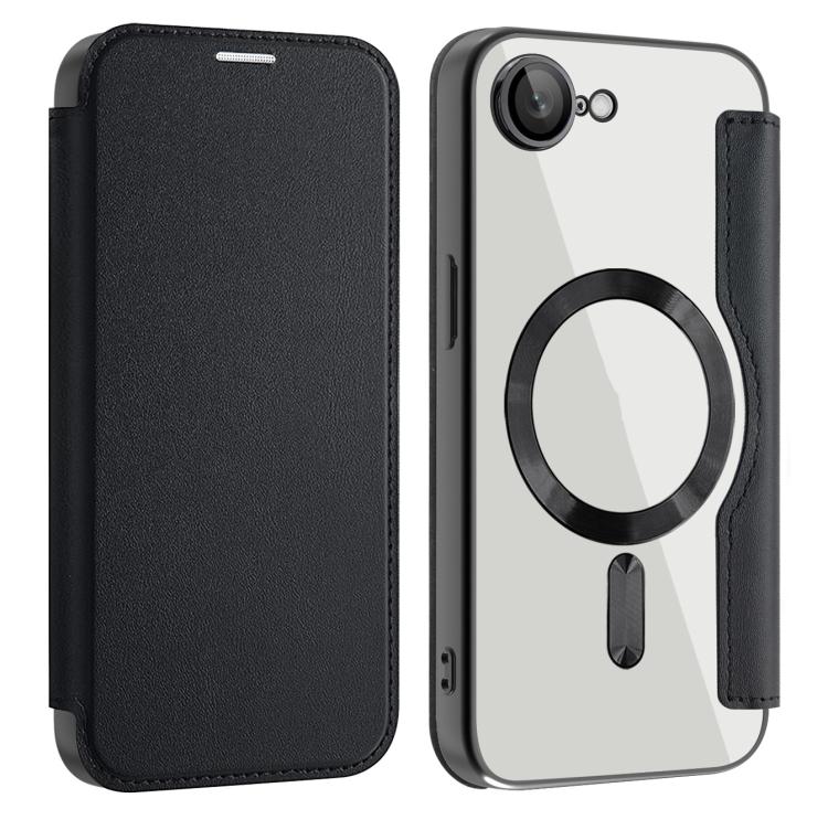 For iPhone 16e Shield MagSafe RFID Anti-theft Leather Phone Case(Black) by bashfashion