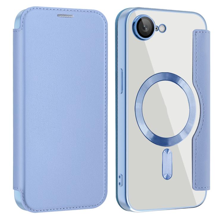 For iPhone 16e Shield MagSafe RFID Anti-theft Leather Phone Case(Blue) by bashfashion