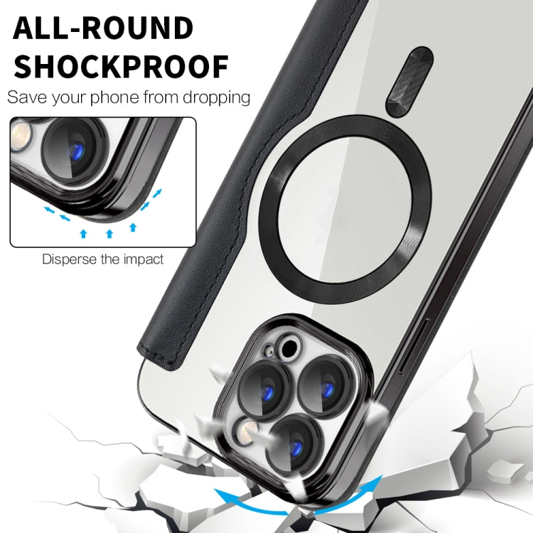 For iPhone 16e Shield MagSafe RFID Anti-theft Leather Phone Case(Black) by bashfashion