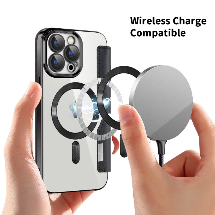 For iPhone 16e Shield MagSafe RFID Anti-theft Leather Phone Case(Black) by bashfashion