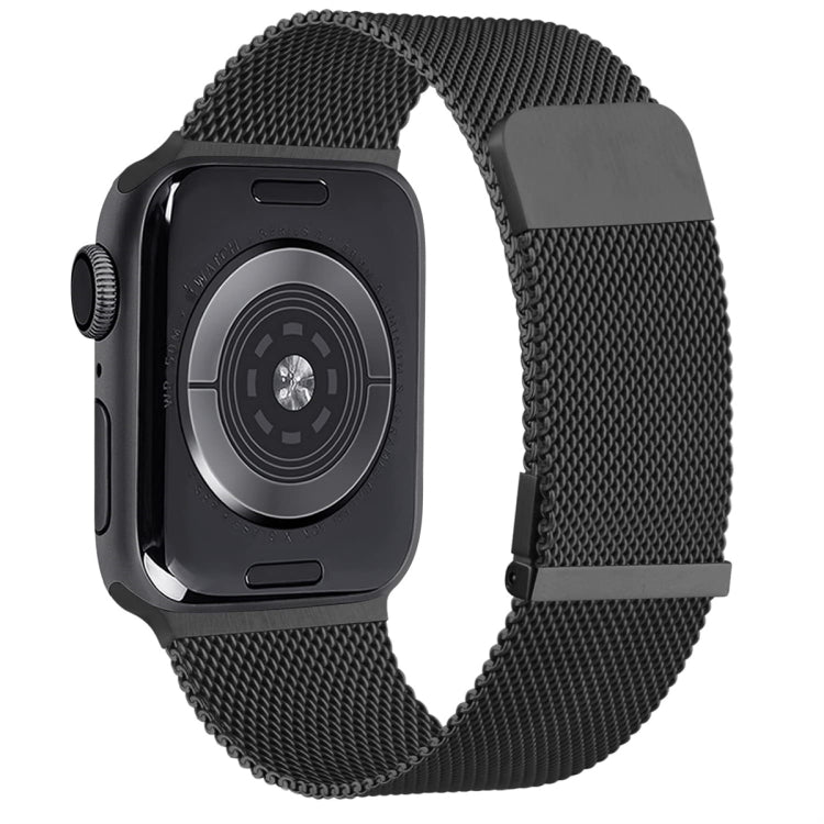 For Apple Watch SE 2022 40mm Milan Double Magnetic Steel Mesh Watch Band(Black) by bashfashion