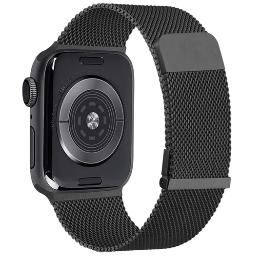 For Apple Watch SE 2022 40mm Milan Double Magnetic Steel Mesh Watch Band(Black) by bashfashion